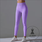 Fit & fabulous: high-waist peach running leggings
