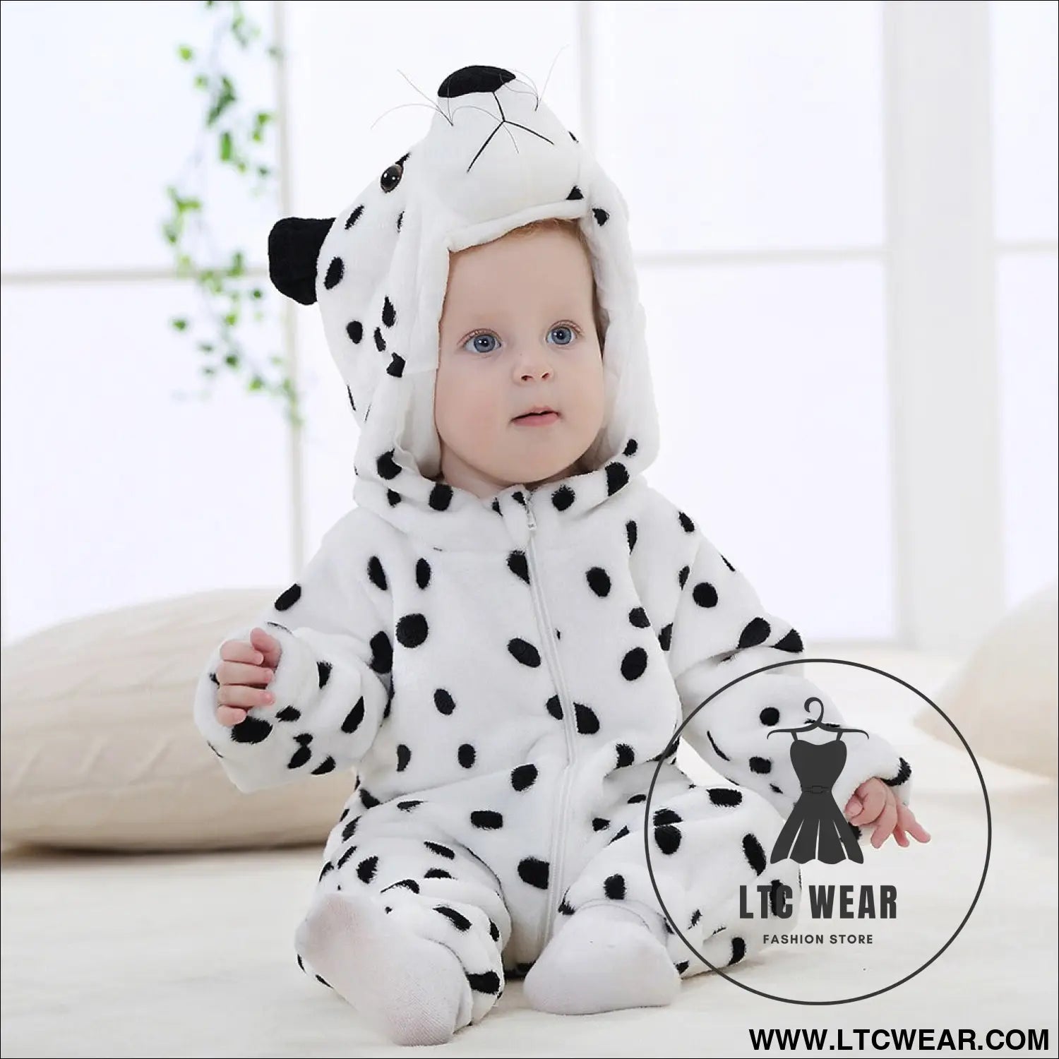 Flannel children’s crawling clothes baby clothes long sleeved hoodie newborn cartoon jumpsuit