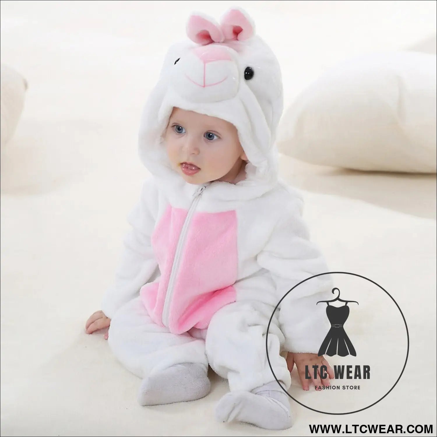 Flannel children’s crawling clothes baby clothes long sleeved hoodie newborn cartoon jumpsuit