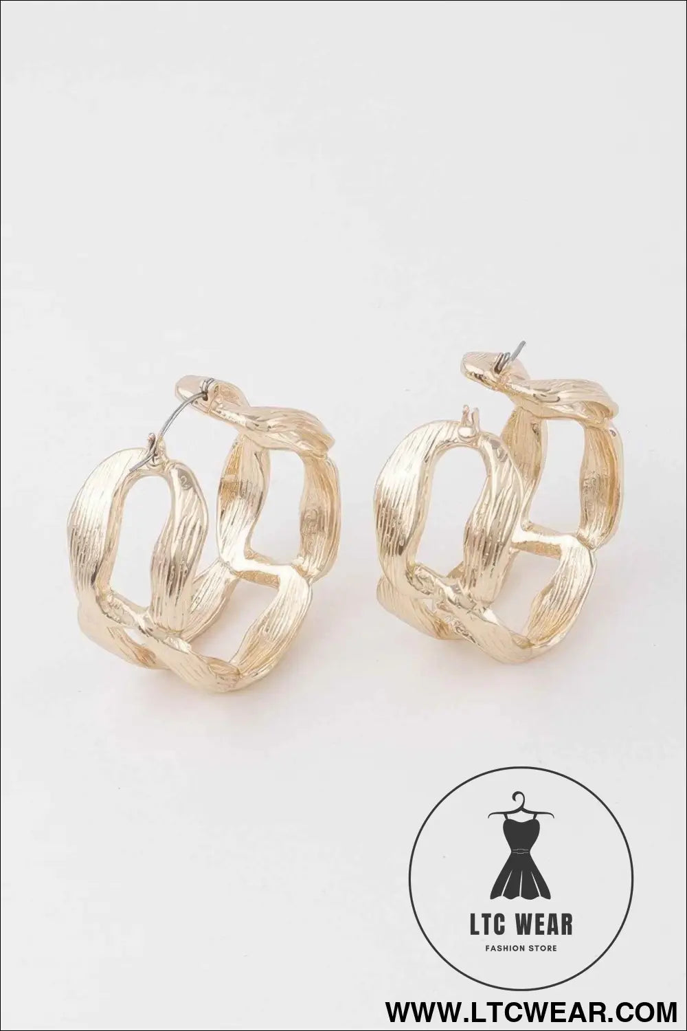 Flat Link Chain Hoop Earrings
