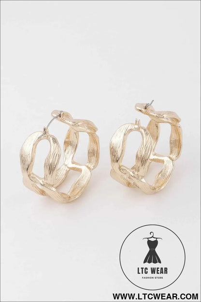 Flat Link Chain Hoop Earrings