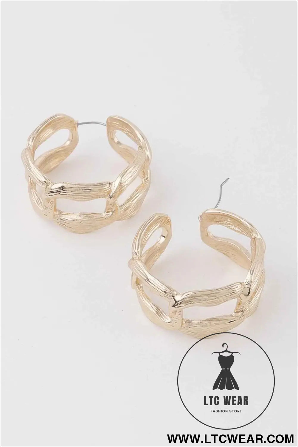 Flat Link Chain Hoop Earrings