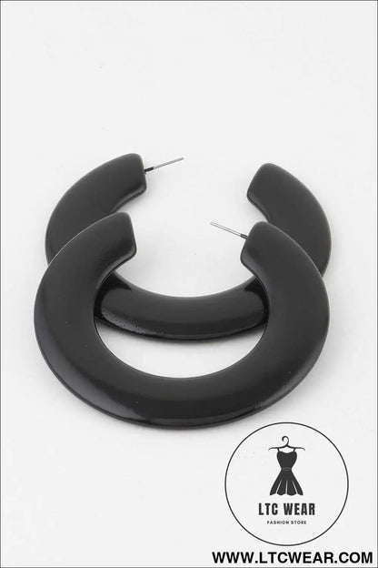 Flat Solid Hoop Earrings