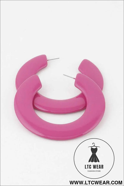 Flat Solid Hoop Earrings