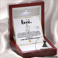 Flip envelope love letter pendant jewelry gift box - yove necklace (silver) + card light box