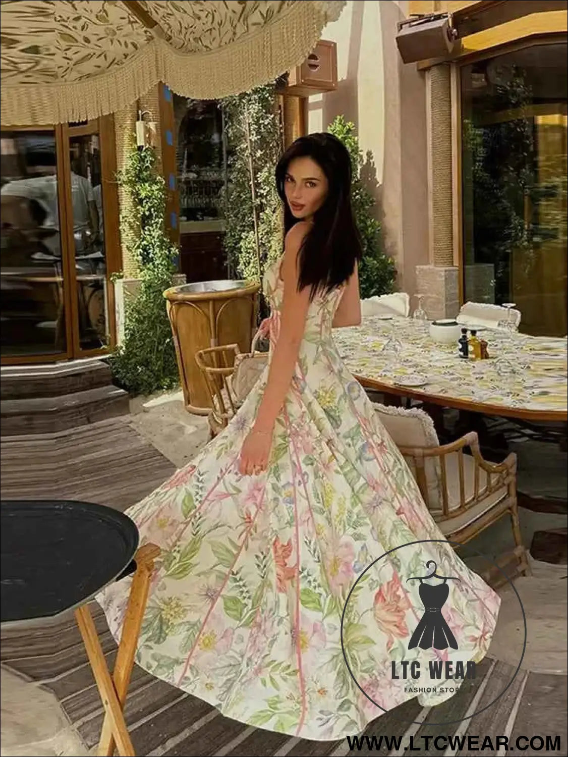 Floral Halter Neck Maxi Dress for Summer Elegance