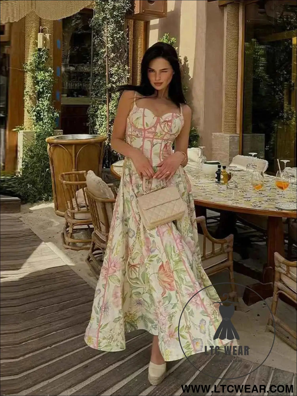 Floral Halter Neck Maxi Dress for Summer Elegance