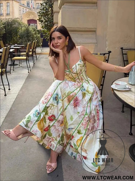 Floral Halter Neck Maxi Dress for Summer Elegance