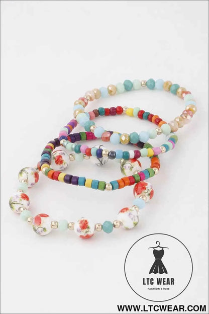 Flower Beaded Bracelet