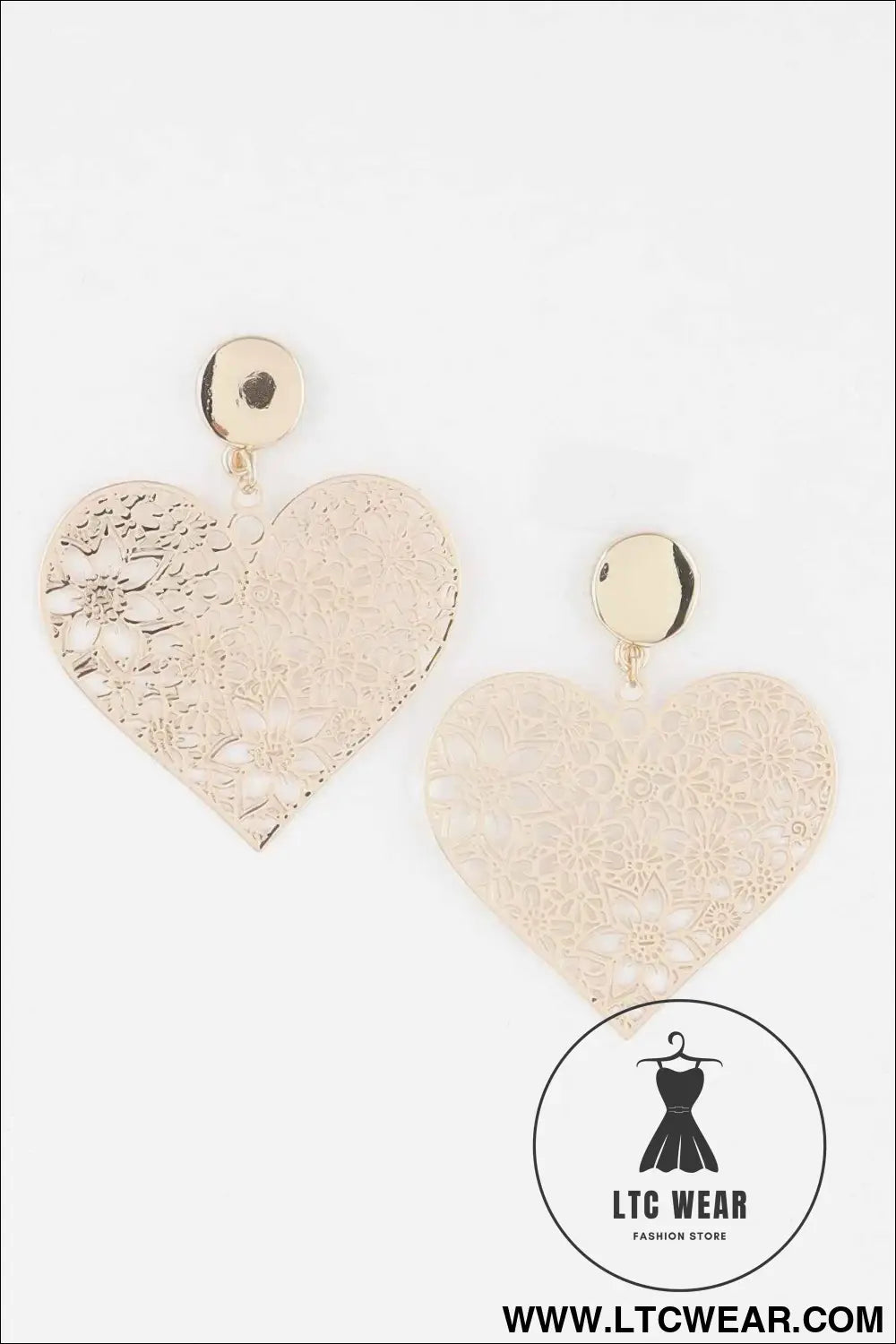 Flower Lace Heart Earrings