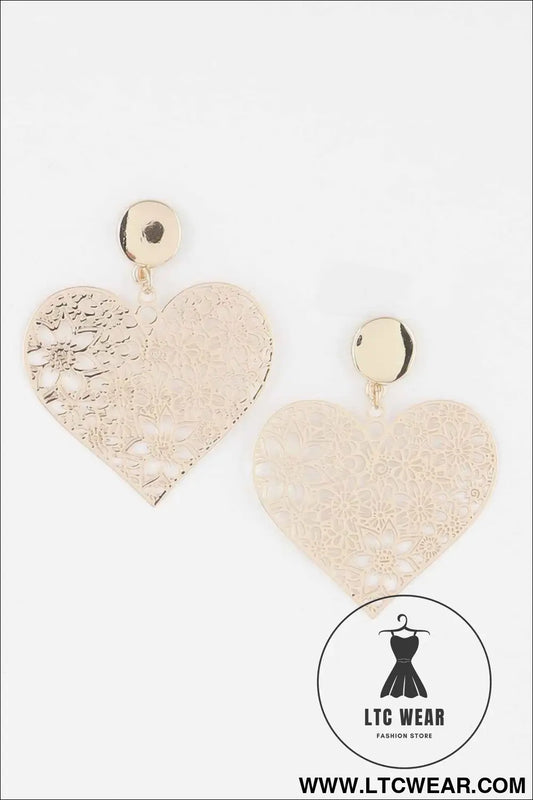 Flower Lace Heart Earrings