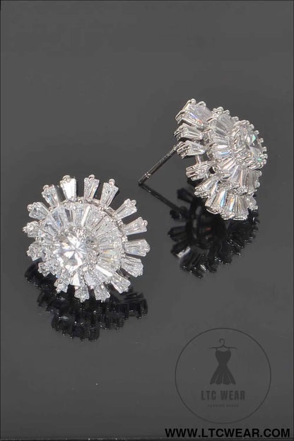 Flower Rhinestone Earrings
