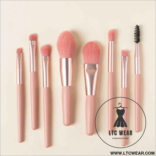 Fluffy 8-Pc Makeup Brush Set: Perfect Your Look Effortlessly