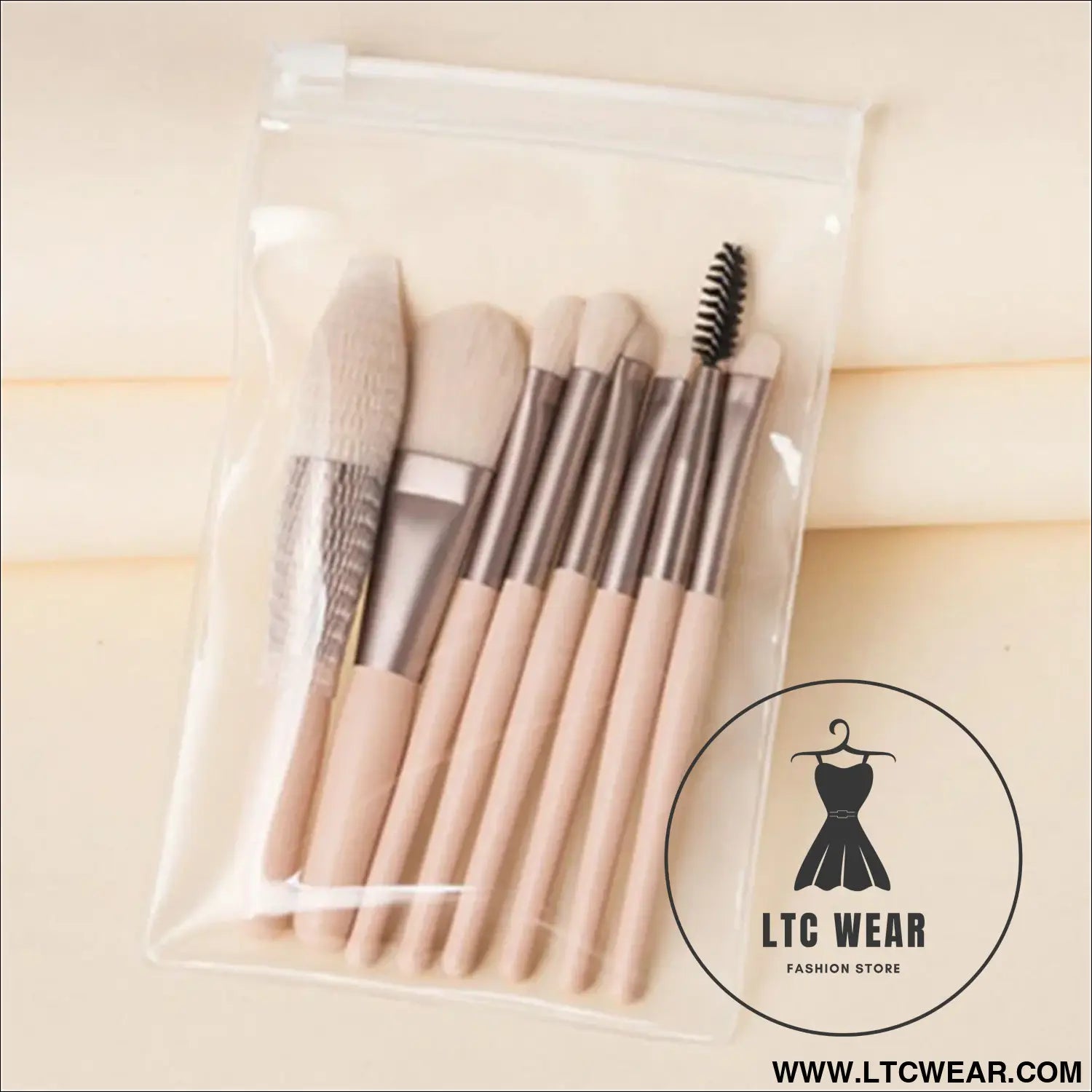 Fluffy 8-Pc Makeup Brush Set: Perfect Your Look Effortlessly - L.T.C Wear Online Fashion Store