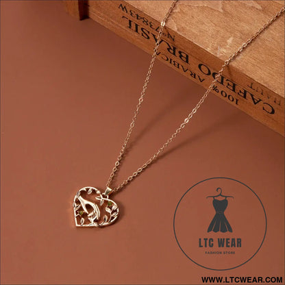Forever Love Heart & Moon Necklace for Mom & Daughter - L.T.C Wear Online Fashion Store