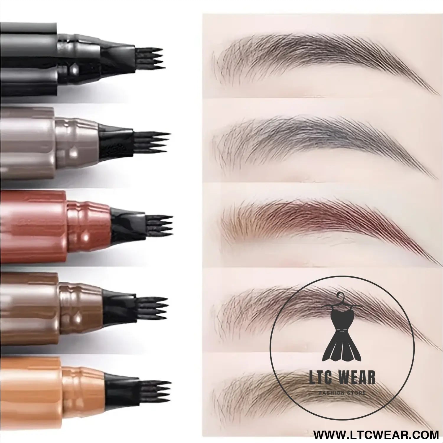 Four Fork Eyebrow Pencil: Natural & Waterproof Colors - L.T.C Wear Online Fashion Store
