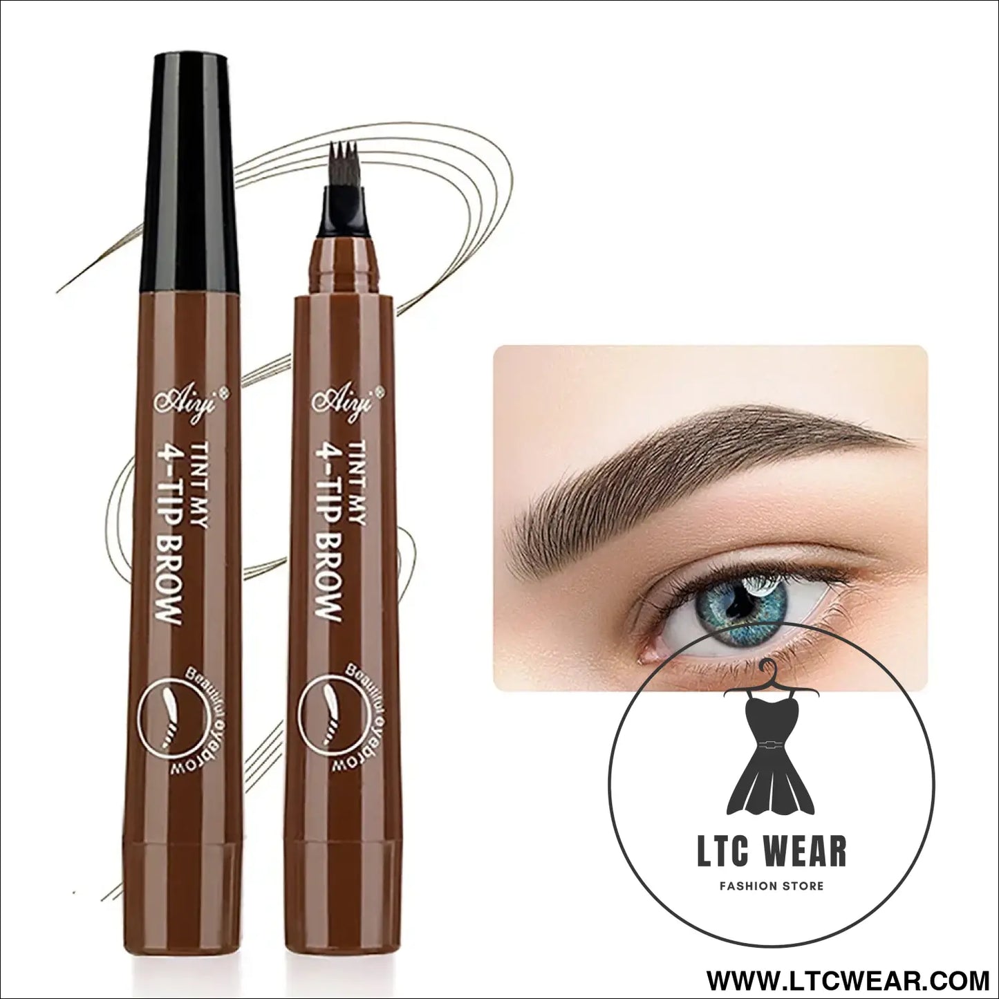 Four Fork Eyebrow Pencil: Natural & Waterproof Colors - L.T.C Wear Online Fashion Store