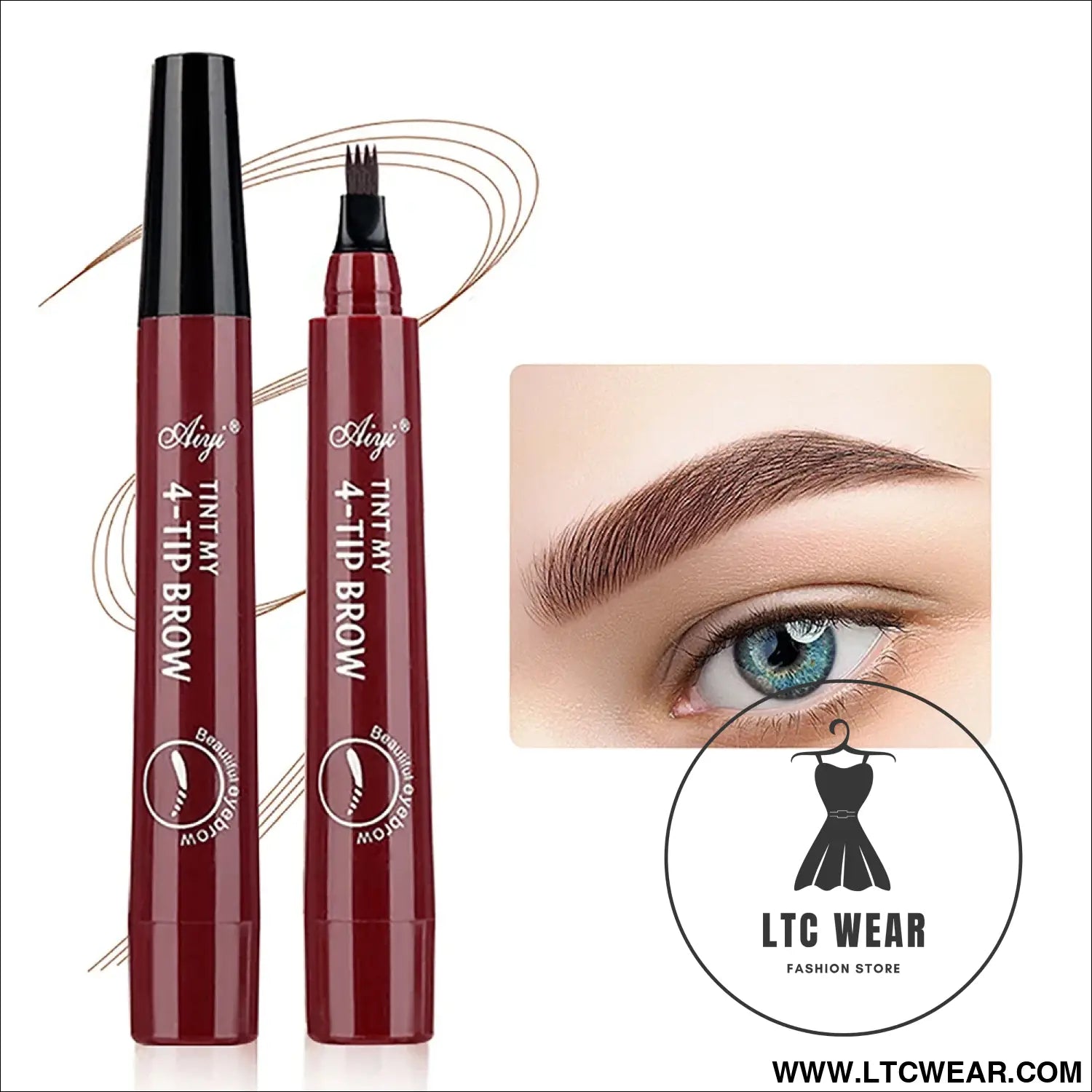 Four Fork Eyebrow Pencil: Natural & Waterproof Colors - L.T.C Wear Online Fashion Store
