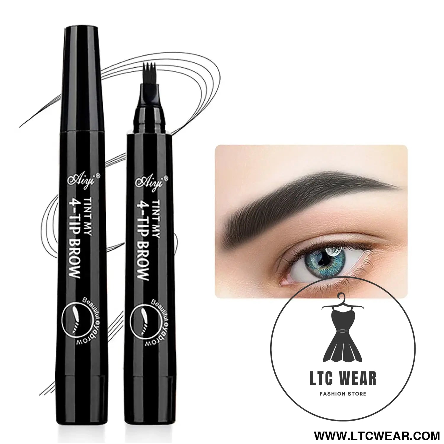 Four Fork Eyebrow Pencil: Natural & Waterproof Colors - L.T.C Wear Online Fashion Store