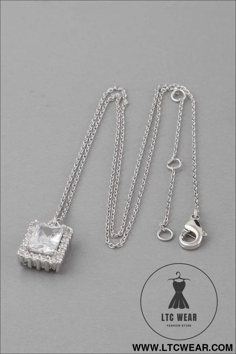Framed Rhinestone Pendant Necklace