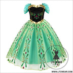 Frozen anna princess dress aisha green mesh dress halloween cosplay summer short sleeve dress - anna skirt / 100cm