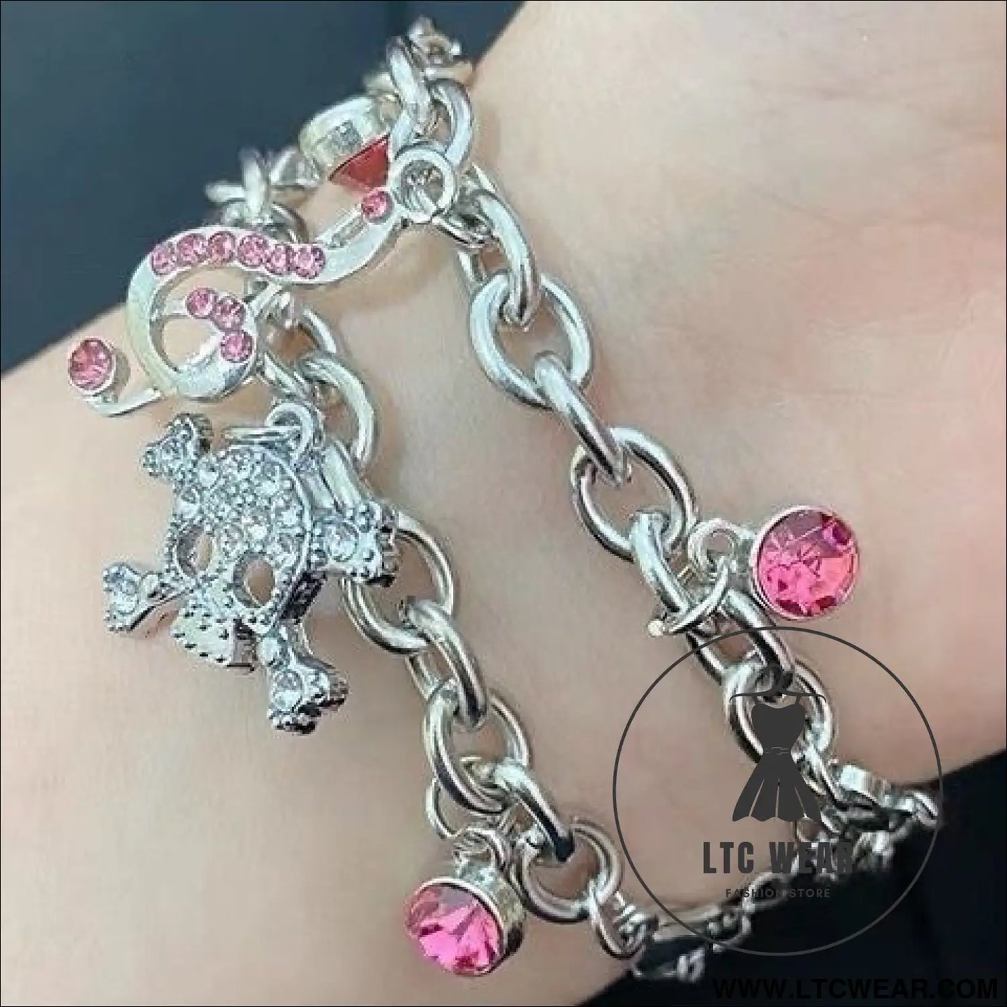 Ghost school y2k cool girl necklace amp bracelet cute decorative jewe - skull bracelet