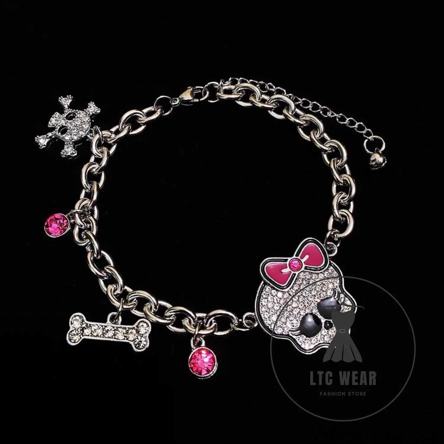 Ghost school y2k cool girl necklace amp bracelet cute decorative jewe - skull bracelet