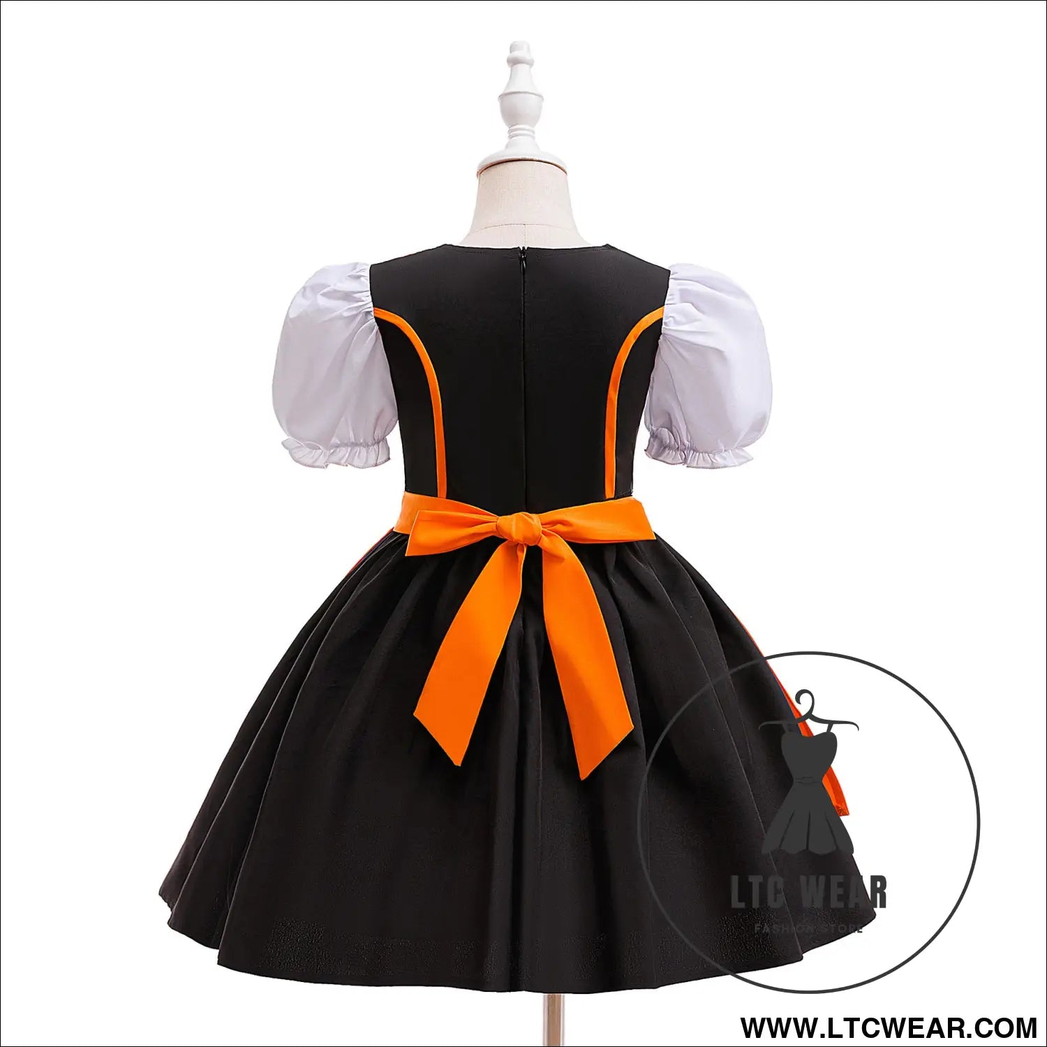 Girls halloween dress set formal satin dress with apron costume for big kids role play dress