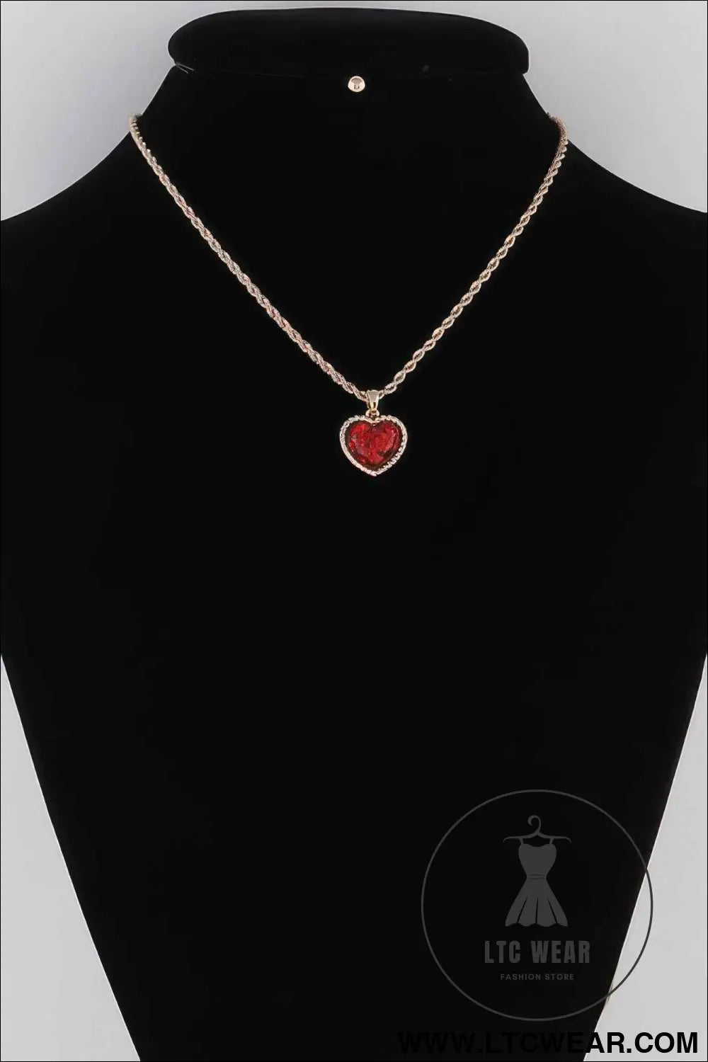 Glittered Heart Chain Necklace