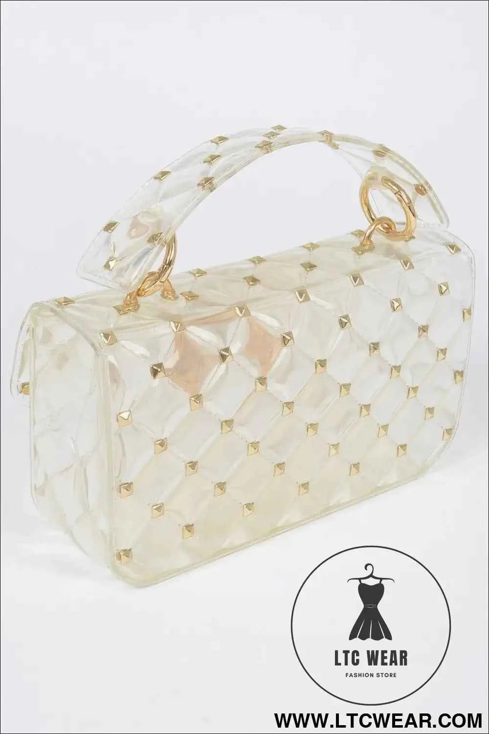 Glossy Stud Cross Chain Body Clutch