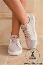 Gold glitter star patchwork pu leather lace-up sneakers - womens shoes
