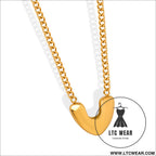 Gold-plated heart pendant necklace - gold / one size