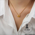 Gold-plated heart pendant necklace - gold / one size