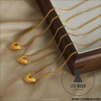 Gold-plated heart pendant necklace - gold / one size