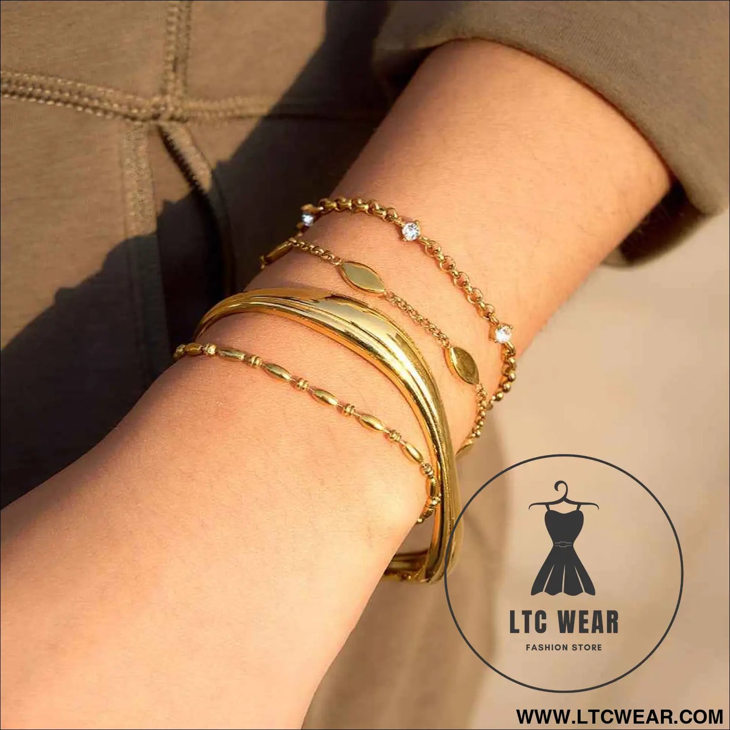 Gold Wave Open Cuff Bracelet Collection