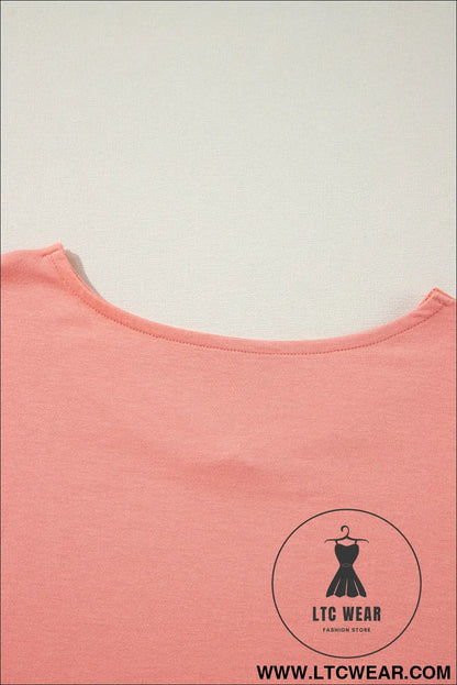 Grapefruit orange colorblock v neck slits oversized top - 20%