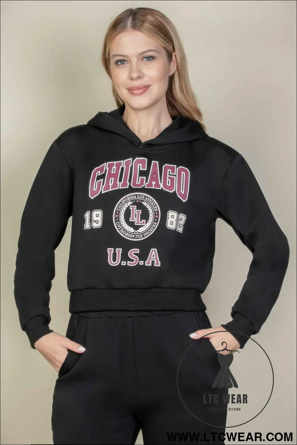 Graphic Drop Shoulder Pull Over Hoodie
