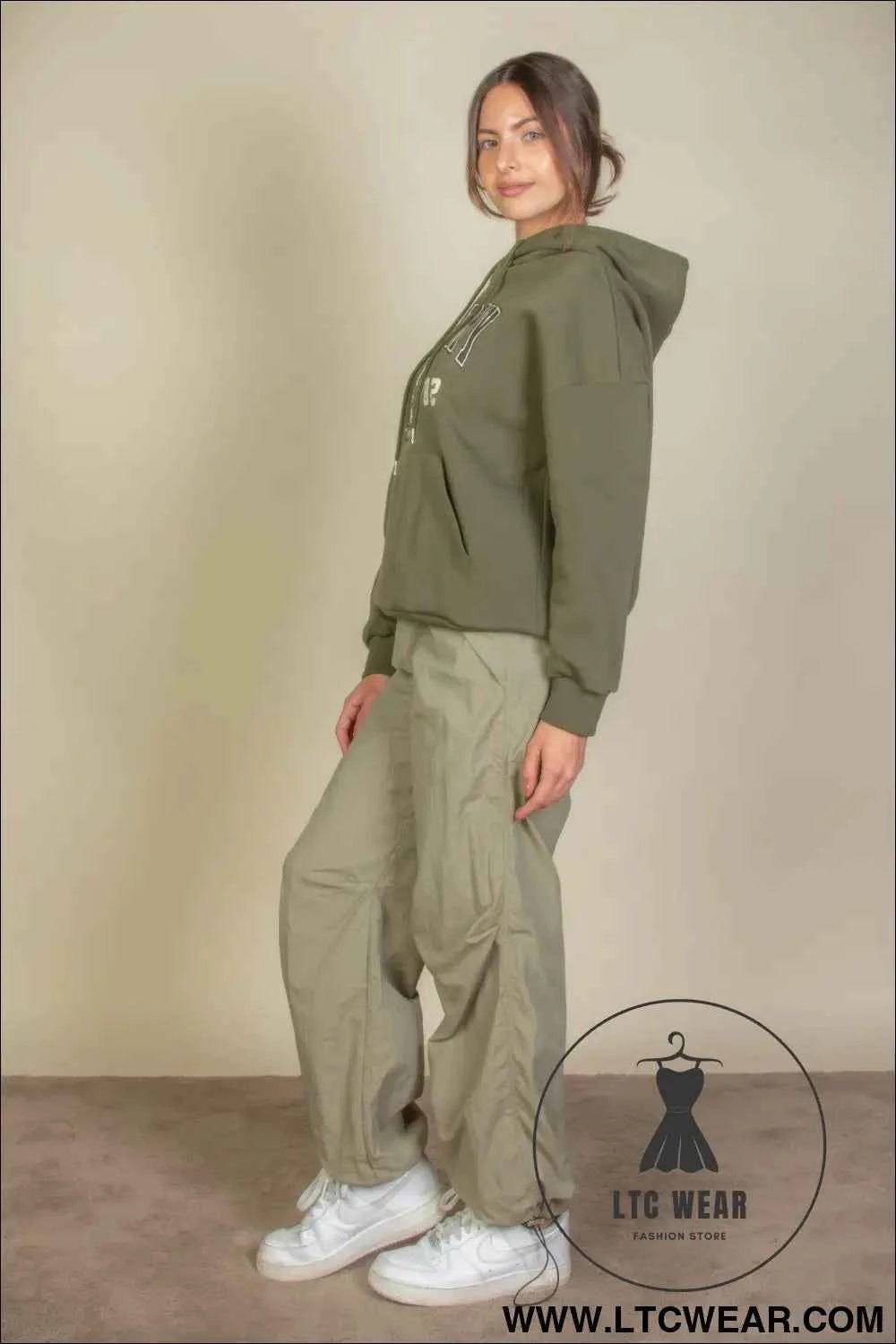 Graphic Kangaroo Pocket Drawstring Hoodie