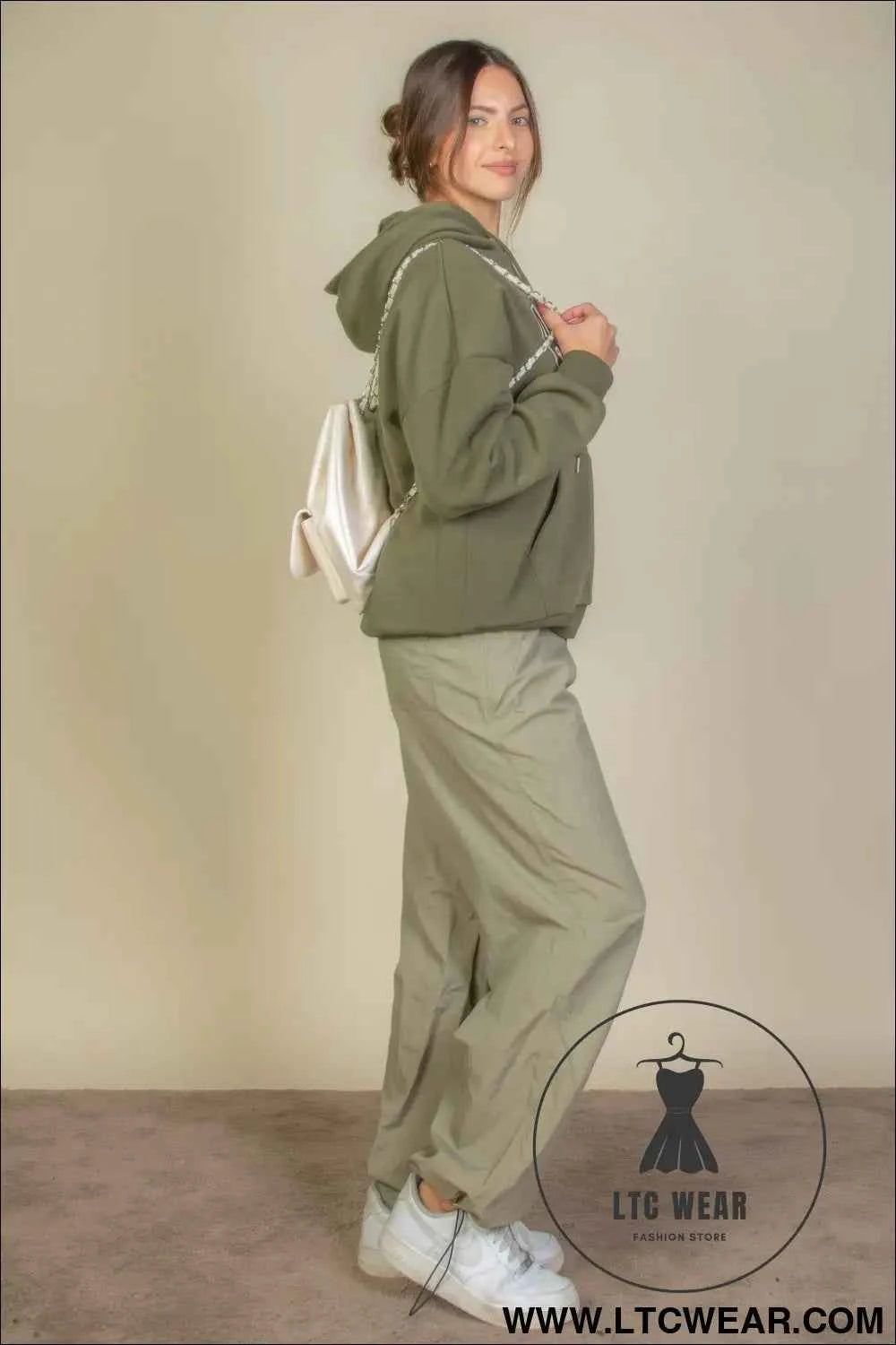 Graphic Kangaroo Pocket Drawstring Hoodie