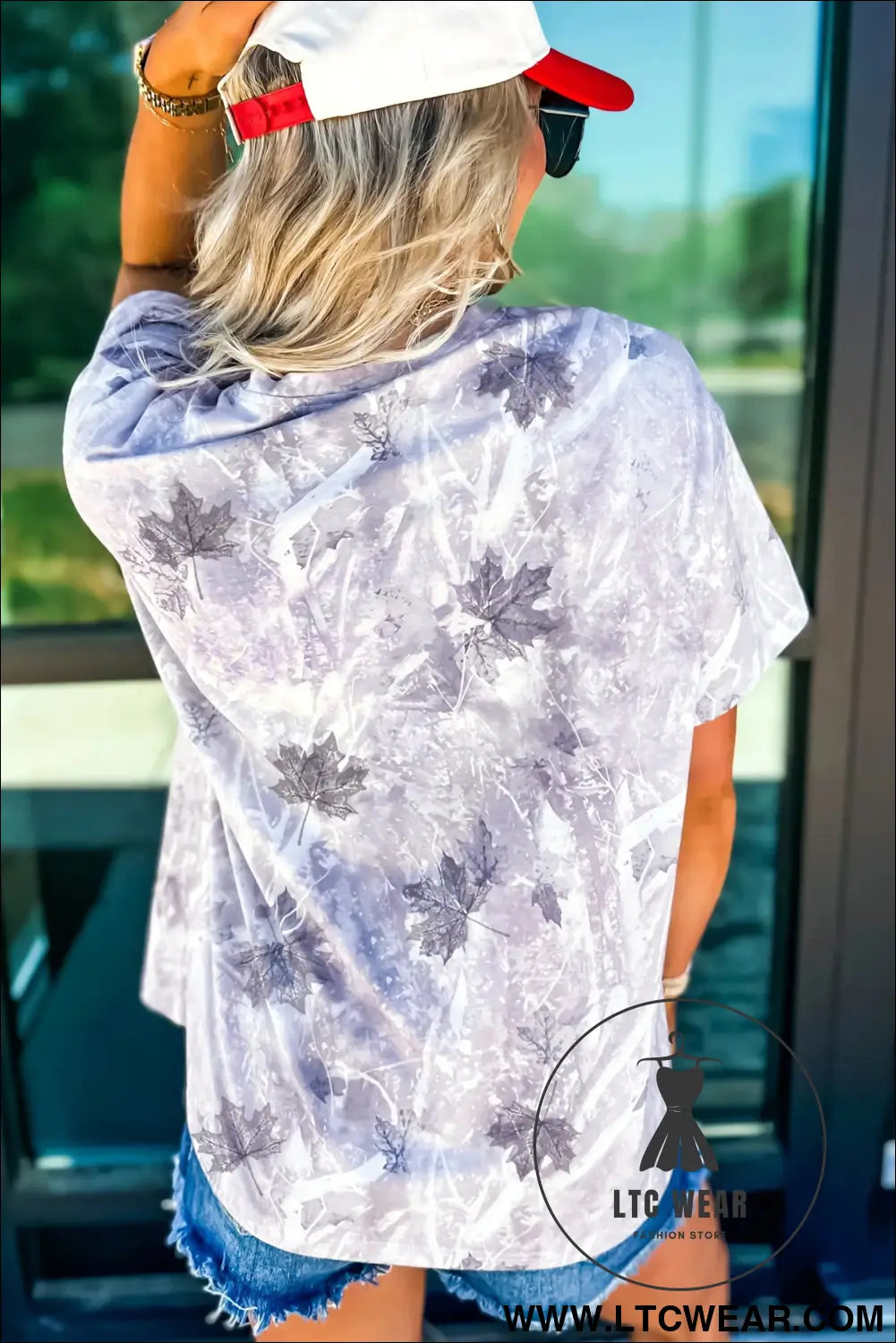 Gray Camouflage Woodland Print Drop Shoulder Tunic Tee - L.T.C Wear Online Fashion Store