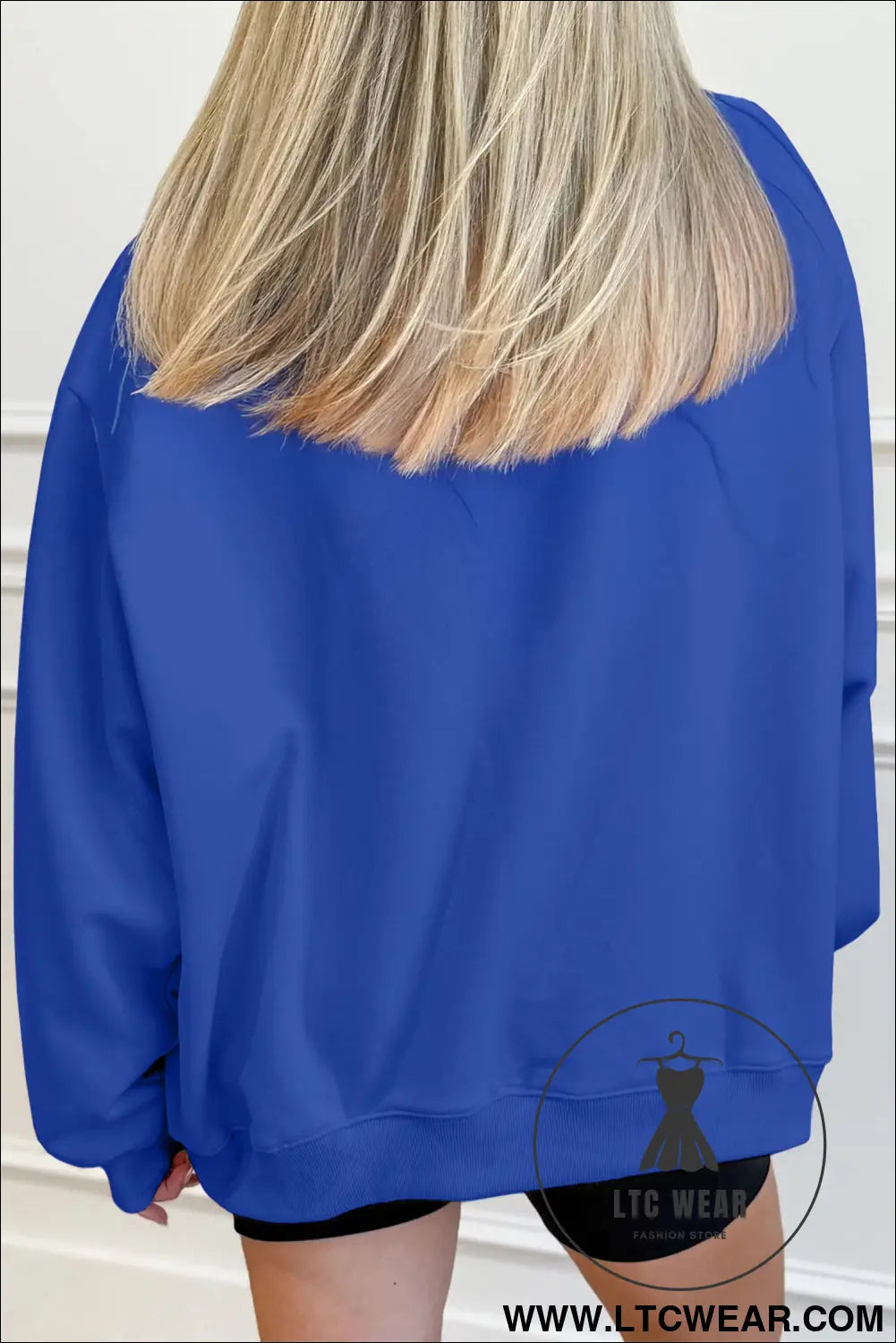 Gray Solid Color Oversized Mock Neck Sweatshirt - L.T.C Wear Online Fashion Store