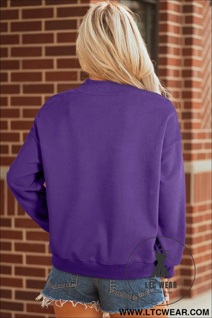 Gray Solid Color Oversized Mock Neck Sweatshirt - L.T.C Wear Online Fashion Store