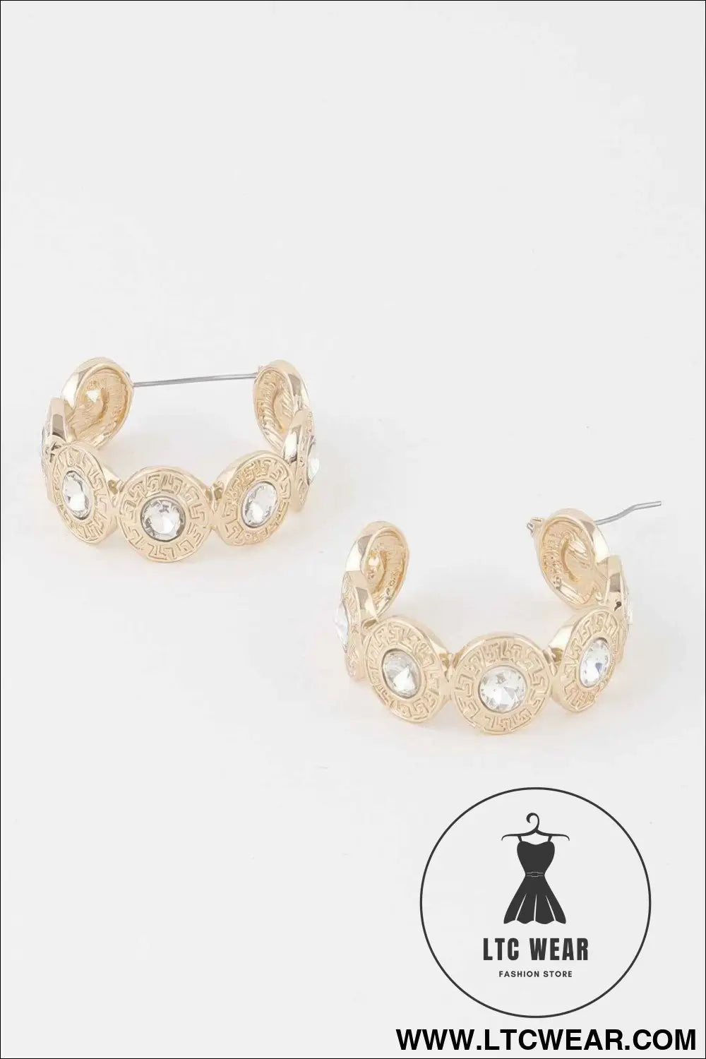 Greek Key Hoop Earrings