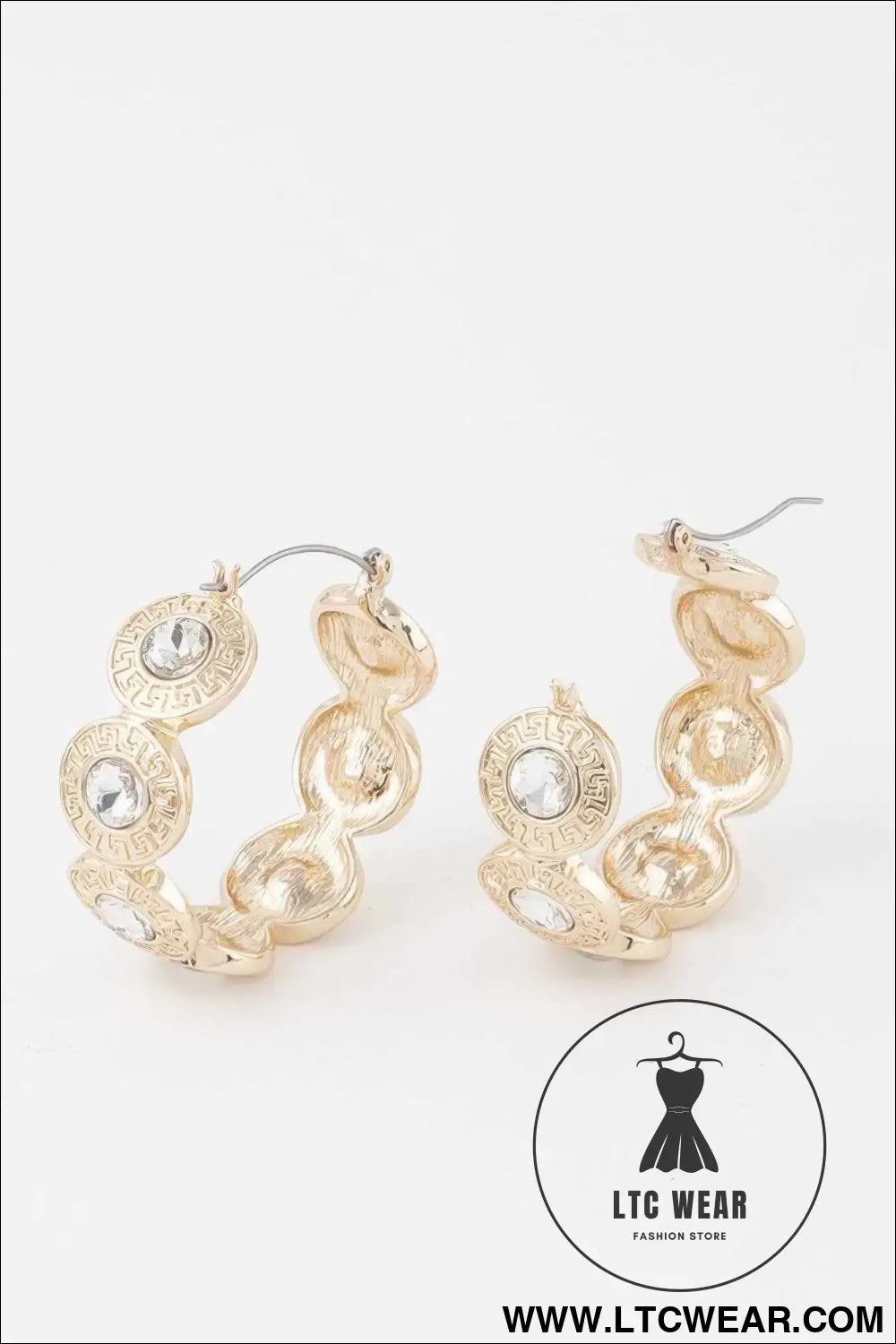 Greek Key Hoop Earrings