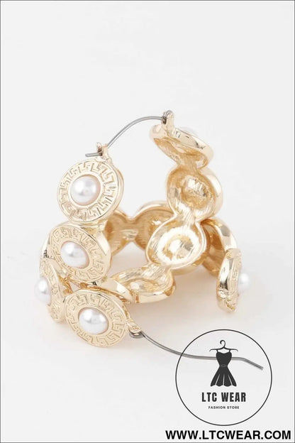 Greek Key Hoop Earrings