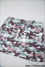 Green camouflage print drawstring casual mini skort - skirts & petticoat