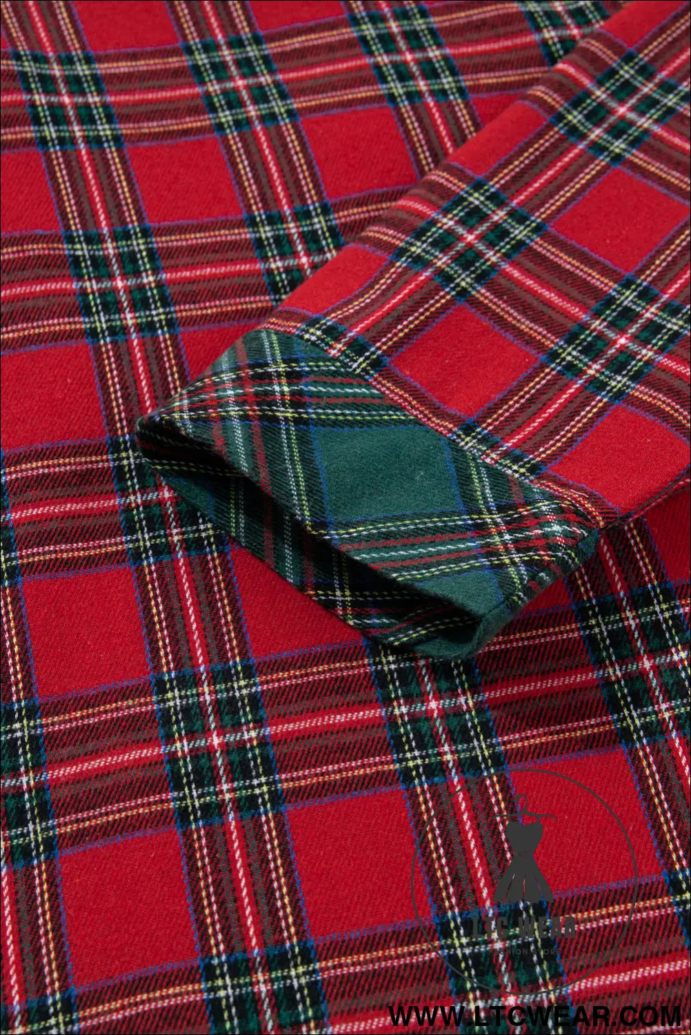 Green Plaid Christmas Holiday Patchwork Long Sleeve Shirt and Shorts Pajama Set - L.T.C Wear Online Fashion Store