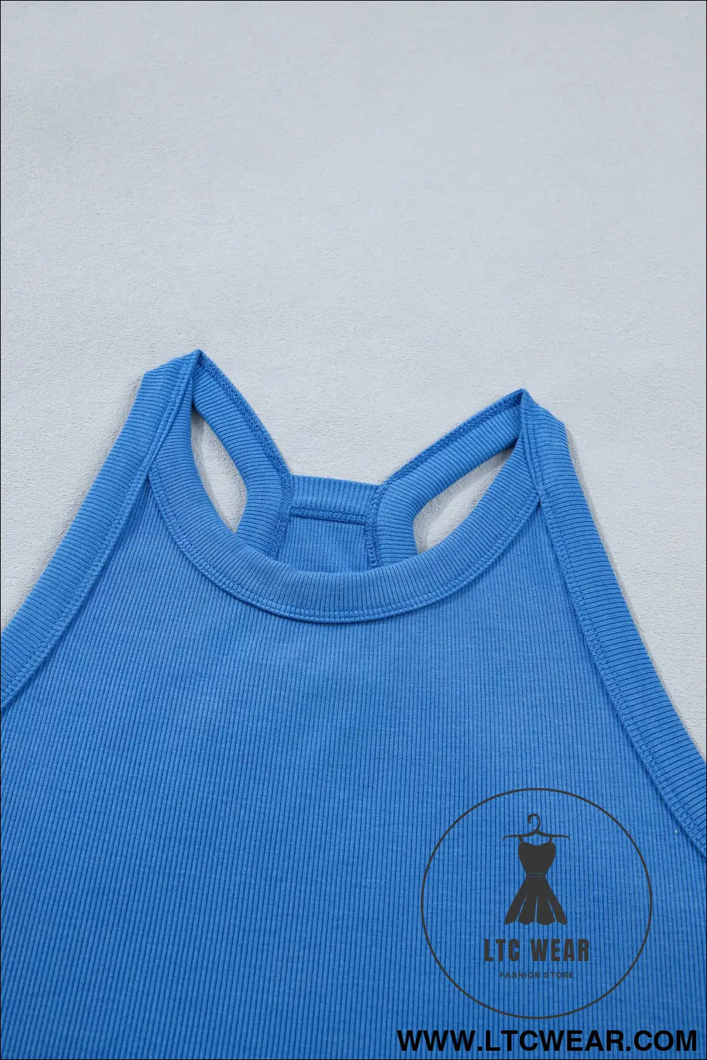 Green Slim Tank Top Elastic Waist Mini Skort 2pcs Outfit - L.T.C Wear Online Fashion Store
