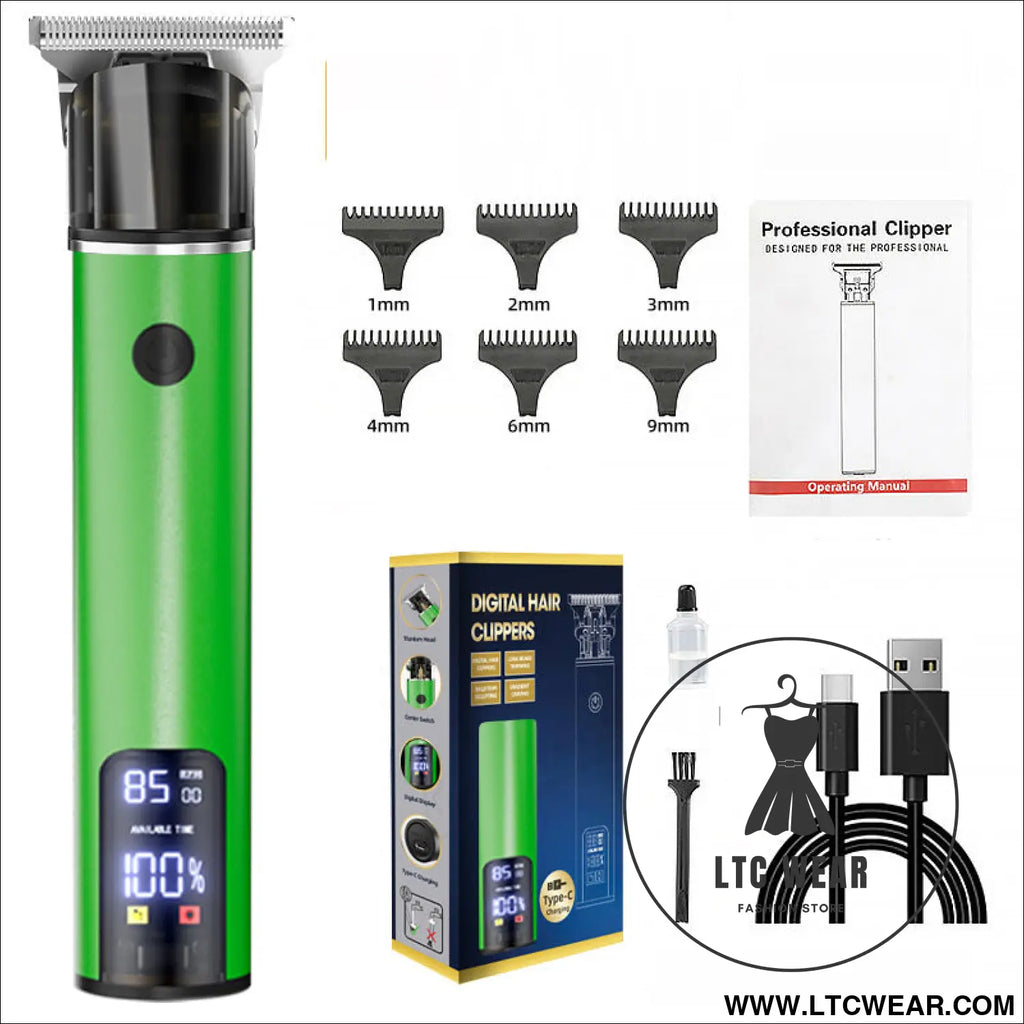 Hair clipper hair clipper electric hair clipper oil cutting head carving bald head hair clipper - green