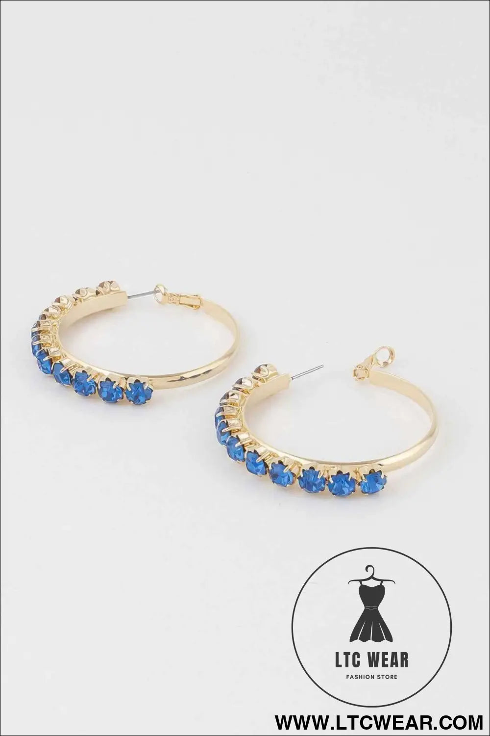 Half Jeweled Hoop Earrings